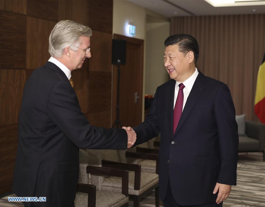 SWITZERLAND-DAVOS-CHINA-XI JINPING-BELGIAN KING-MEETING