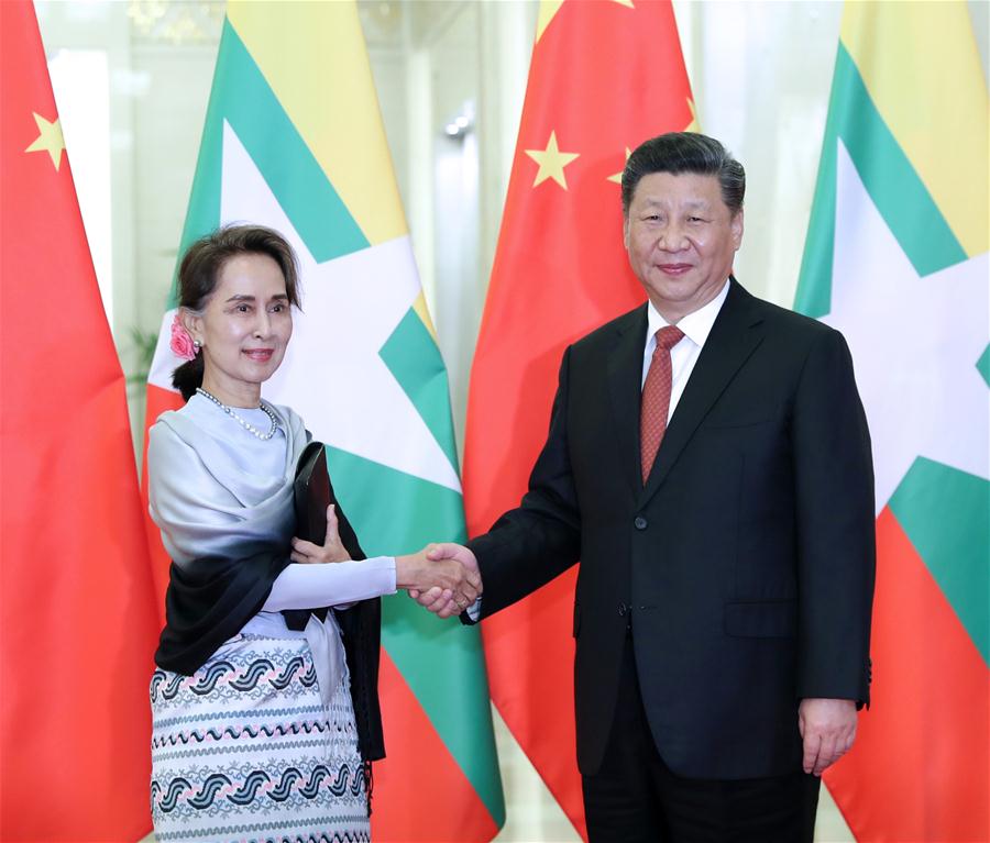 (BRF)CHINA-BEIJING-BELT AND ROAD FORUM-XI JINPING-MYANMAR&rsquo;S STATE COUNSELOR-MEETING (CN)     