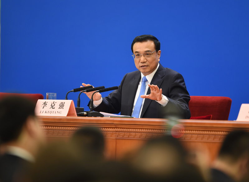 3月15日，國務(wù)院總理李克強在北京人民大會堂與中外記者見面，并回答記者提問。新華社記者 謝環(huán)馳 攝