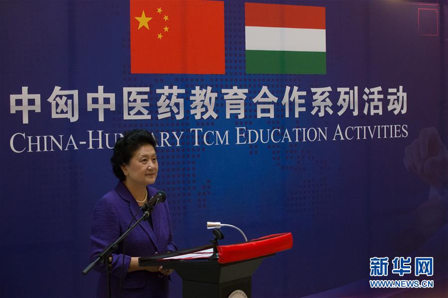 6月18日，在匈牙利布達(dá)佩斯，中國(guó)國(guó)務(wù)院副總理劉延?xùn)|出席中匈中醫(yī)藥教育合作系列活動(dòng)時(shí)講話。中國(guó)國(guó)務(wù)院副總理劉延?xùn)|18日在布達(dá)佩斯考察匈牙利塞梅爾維斯醫(yī)科大學(xué)并出席中匈中醫(yī)藥教育合作系列活動(dòng)。 新華社發(fā)（弗爾季&middot;奧蒂洛攝）