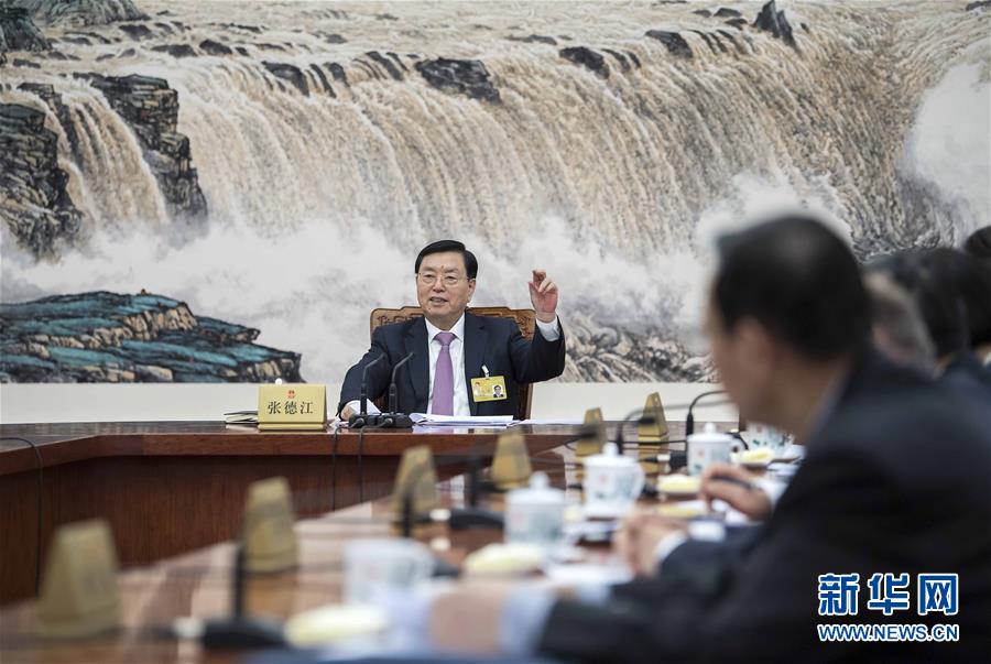 1月29日，十二屆全國(guó)人大常委會(huì)第一百零九次委員長(zhǎng)會(huì)議在北京人民大會(huì)堂舉行，張德江委員長(zhǎng)主持會(huì)議。 新華社記者 李濤 攝