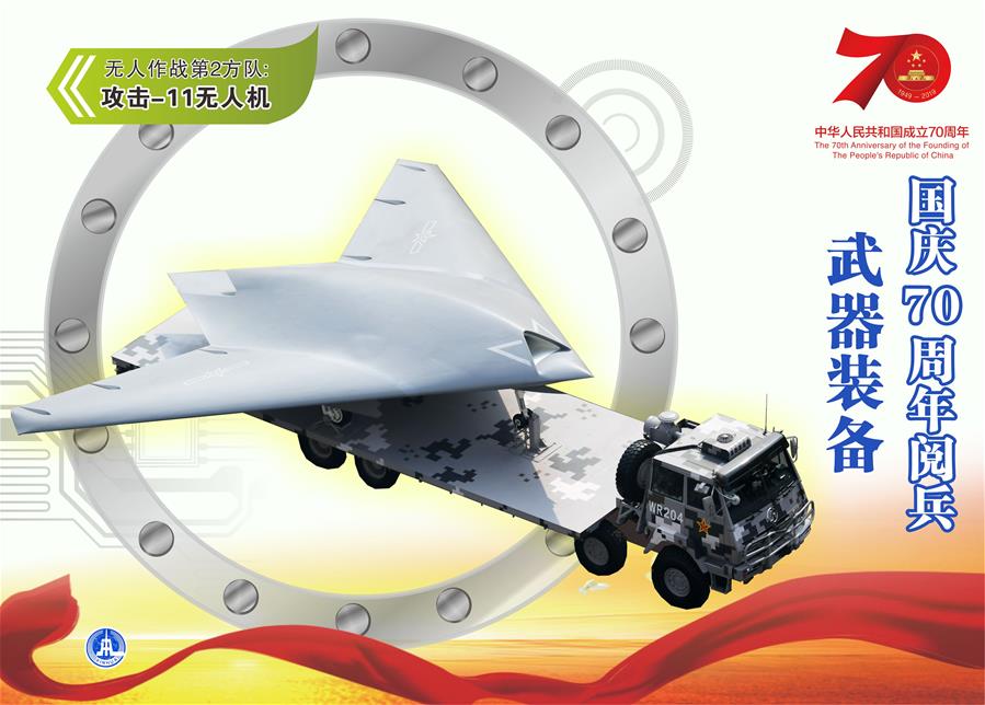 （圖表）[國(guó)慶70周年]國(guó)慶70周年閱兵&mdash;&mdash;武器裝備（攻擊-11無人機(jī)）