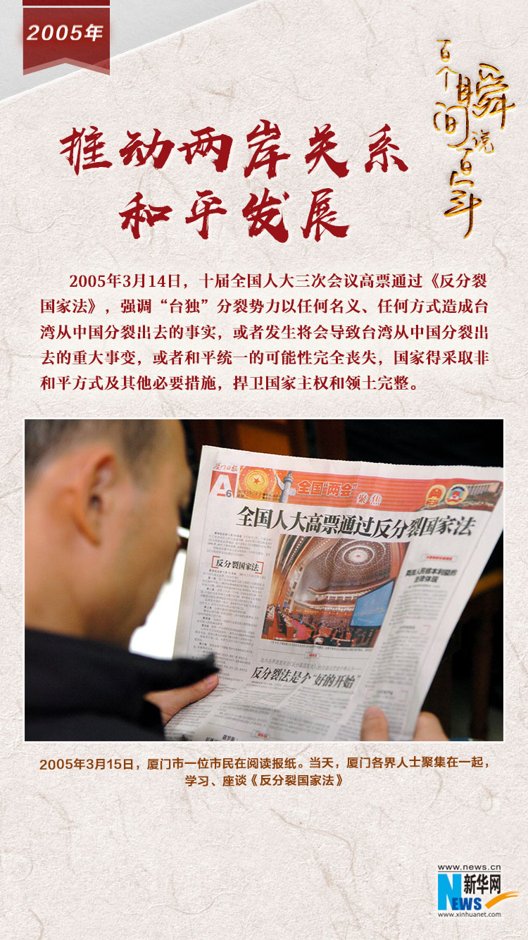 2005，推動兩岸關(guān)系和平發(fā)展