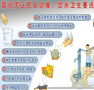 震后災(zāi)區(qū)民眾飲食、飲水衛(wèi)生要點