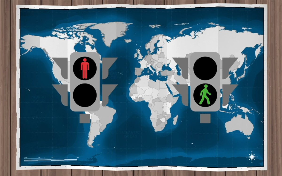 聯(lián)合國確定了紅燈停、綠燈行的規(guī)則