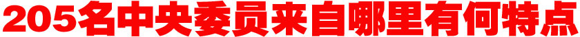 205名中央委員來自哪里？有何特點(diǎn)？