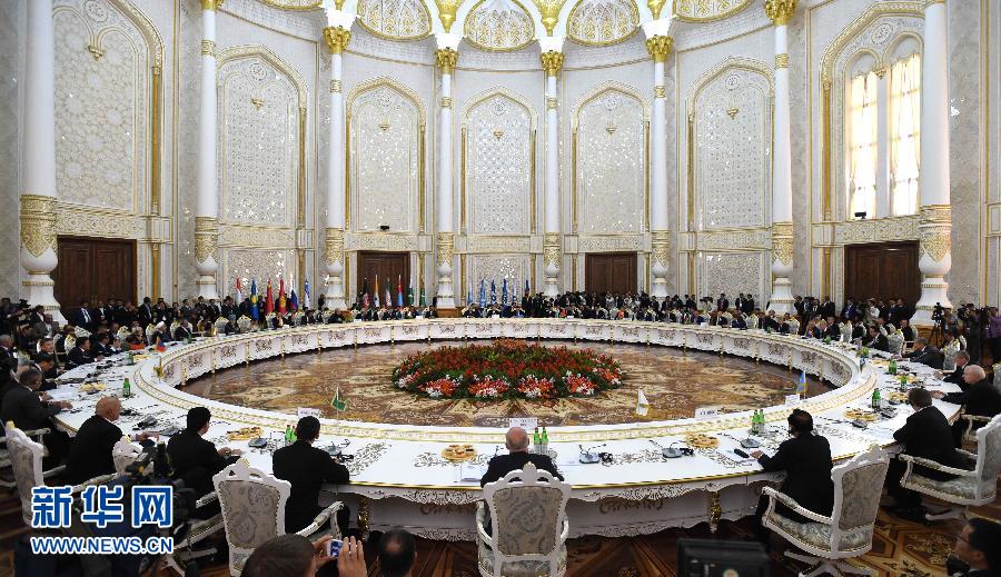 9月12日，上海合作組織成員國元首理事會第十四次會議在塔吉克斯坦首都杜尚別舉行。國家主席習近平出席會議并發(fā)表重要講話。新華社記者馬占成攝 