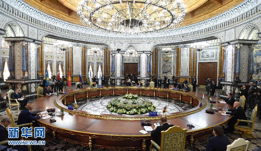 9月12日，上海合作組織成員國元首理事會第十四次會議在塔吉克斯坦首都杜尚別舉行。國家主席習(xí)近平出席會議并發(fā)表重要講話。新華社記者馬占成攝 