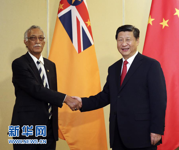 11月22日，國家主席習近平在斐濟楠迪會見紐?？偫硭Ｐ氯A社記者姚大偉攝 