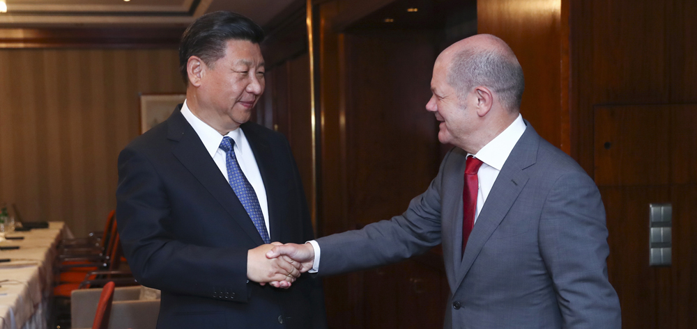 習(xí)近平會(huì)見漢堡市市長(zhǎng)肖爾茨