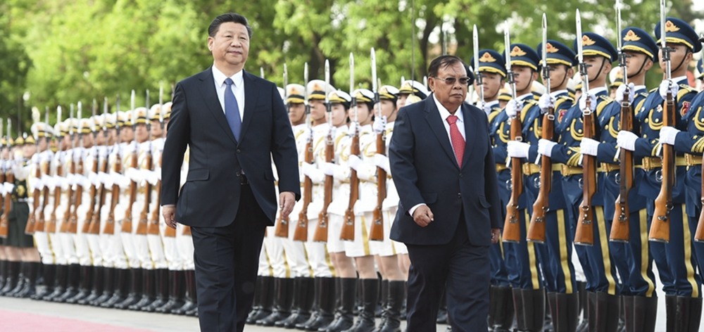 資料圖：習近平同老撾人民革命黨中央總書記、國家主席本揚舉行會談